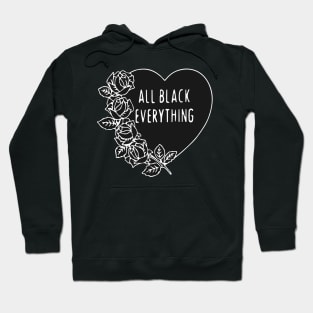 All Black Everything Emo Heart Rose Gothic Punk Grunge Tattoo Aesthetic Hoodie